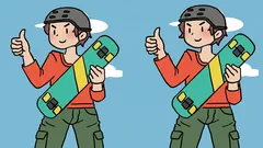 Hlavolam: Nájdite rozdiely na obrázku chlapca na skateboarde za 27 sekúnd