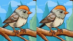 Náročný hlavolam: nájdite 3 rozdiely na obrázku vtáka na strome za 29 sekúnd