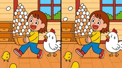 Hlavolam: Nájdete 3 rozdiely na obrázku dievčaťa s košíkom za 45 sekúnd?